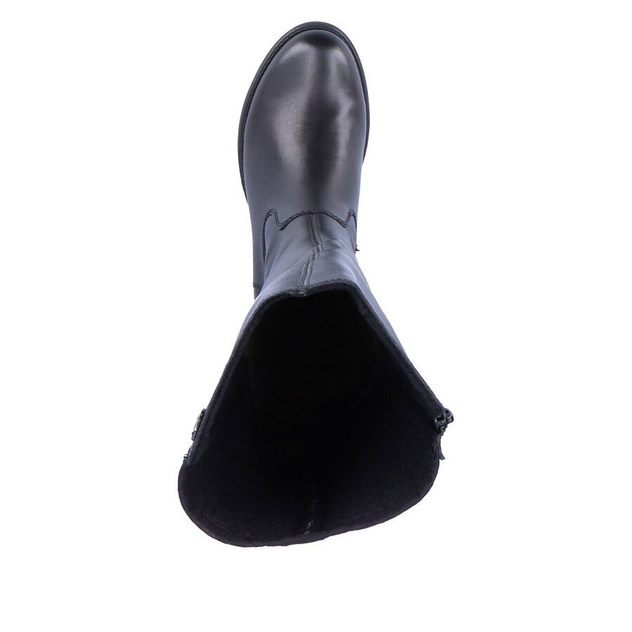 schwarze damen-stiefel mit reißverschluss rieker z9591-00