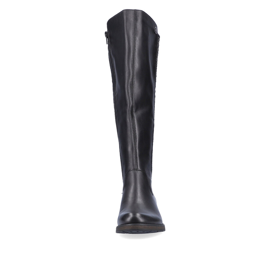 schwarze damen-stiefel mit reißverschluss rieker z9591-00