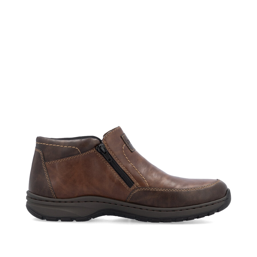 braune reißverschlussstiefel für herren rieker 03352-24