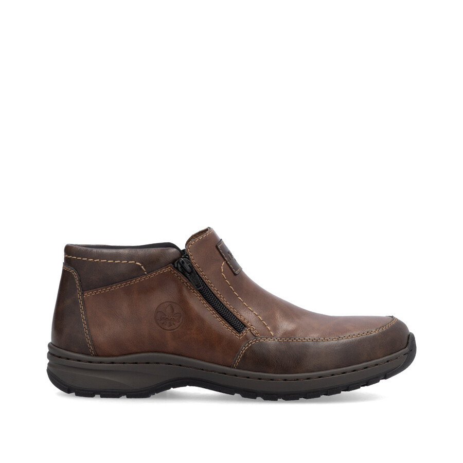 braune reißverschlussstiefel für herren rieker 03352-24