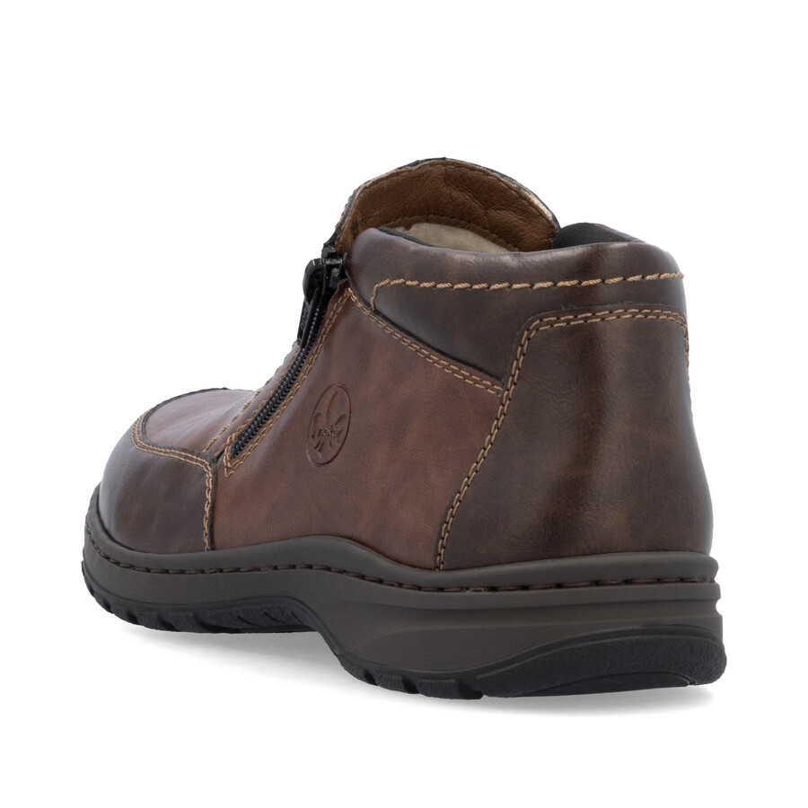 braune reißverschlussstiefel für herren rieker 03352-24