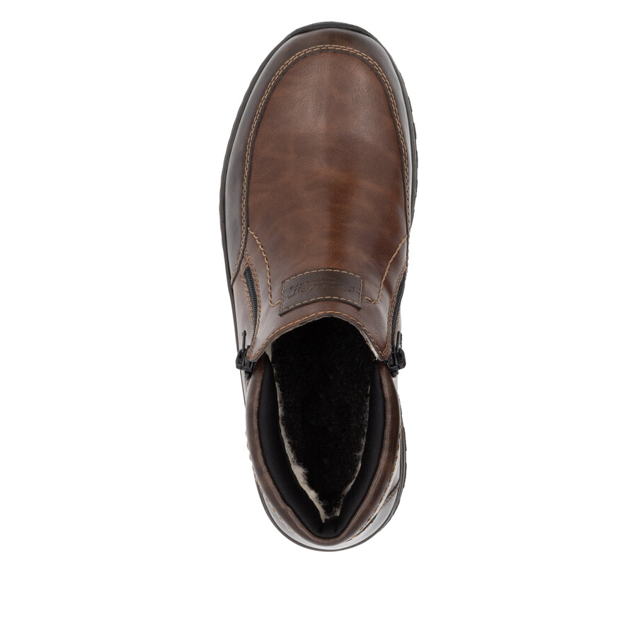 braune reißverschlussstiefel für herren rieker 03352-24