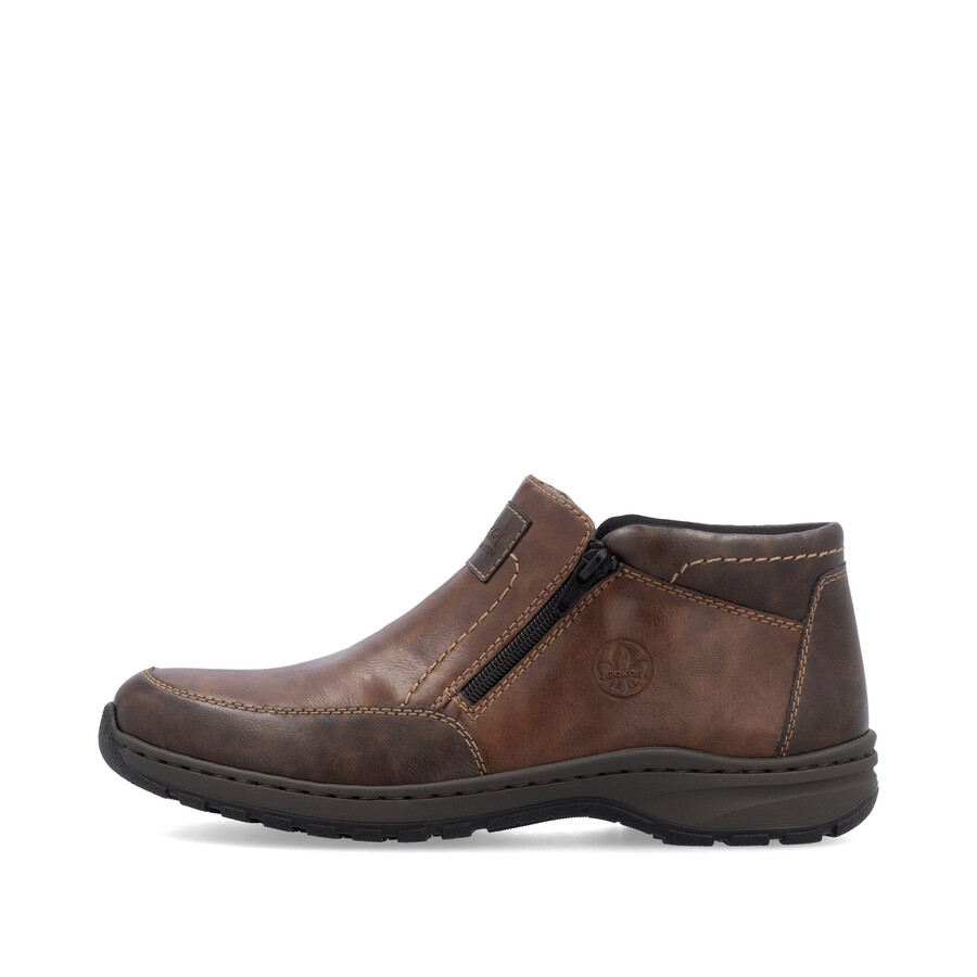 braune reißverschlussstiefel für herren rieker 03352-24