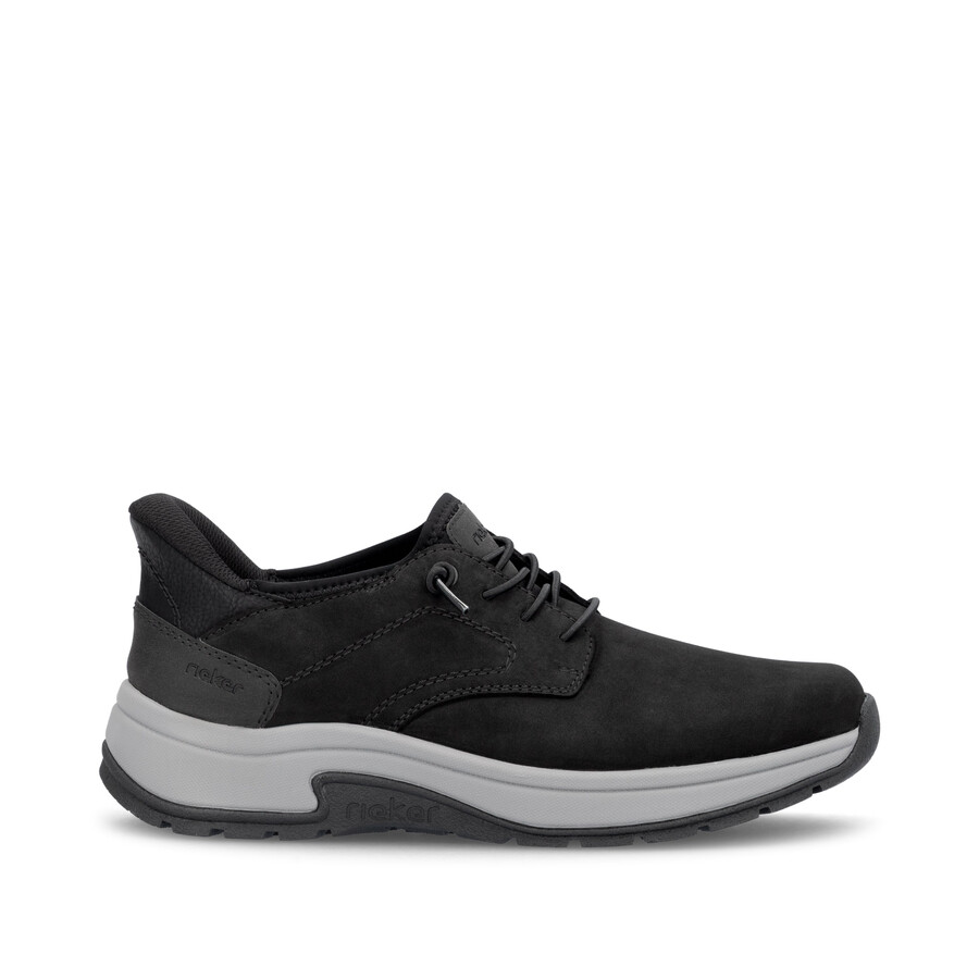 schwarze herrenschuhe mit gummizug rieker 11050-00