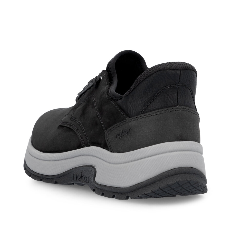 schwarze herrenschuhe mit gummizug rieker 11050-00