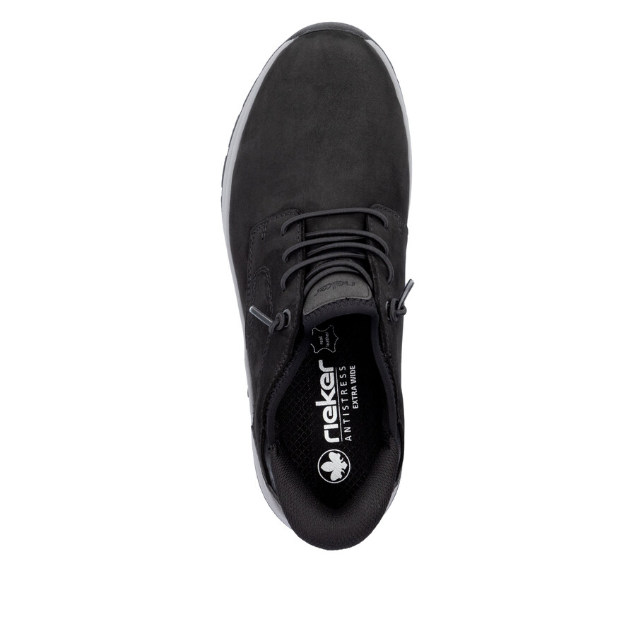 schwarze herrenschuhe mit gummizug rieker 11050-00