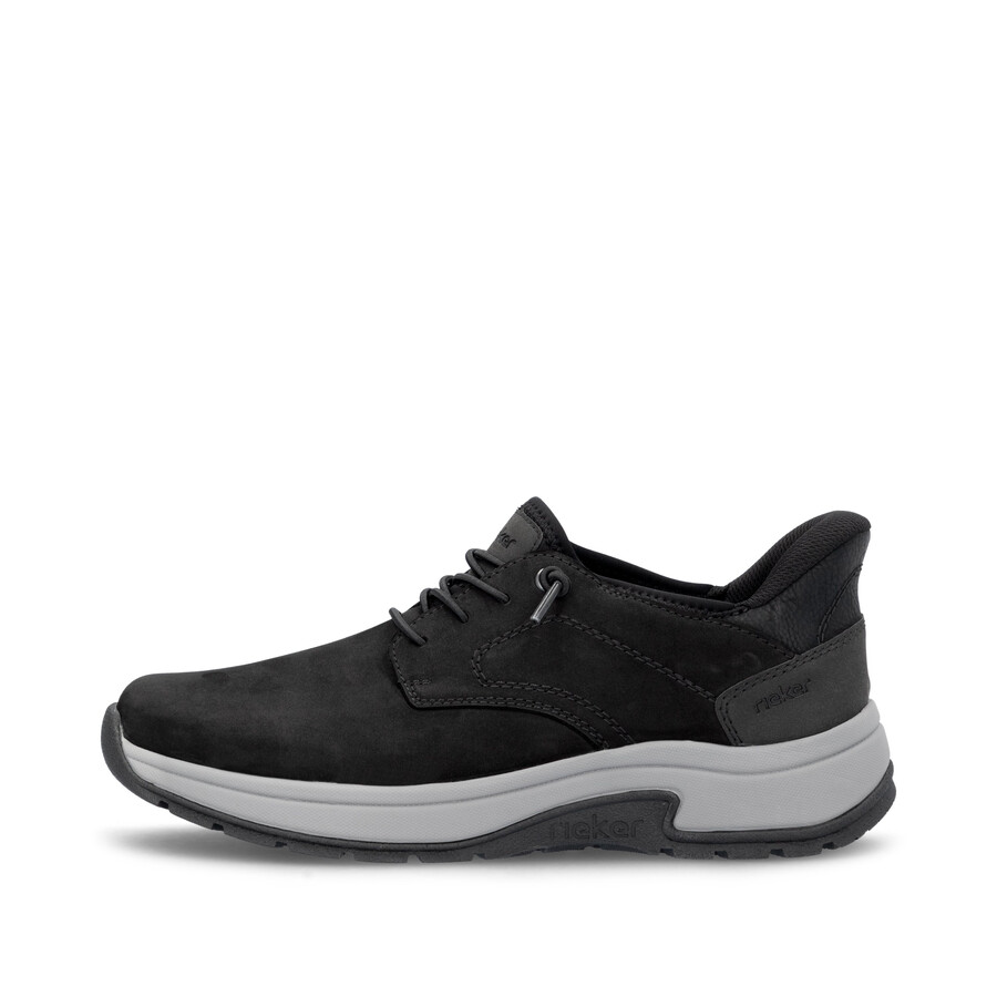 schwarze herrenschuhe mit gummizug rieker 11050-00