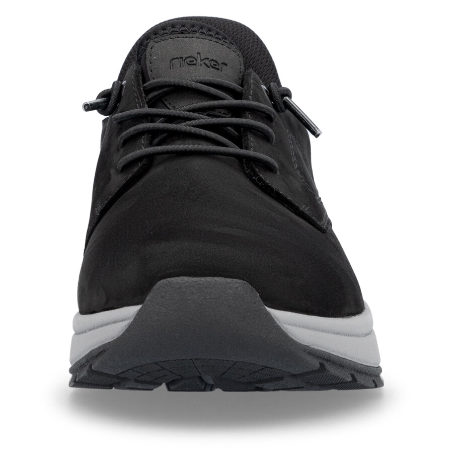 schwarze herrenschuhe mit gummizug rieker 11050-00