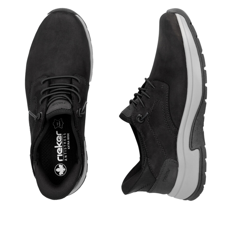 schwarze herrenschuhe mit gummizug rieker 11050-00