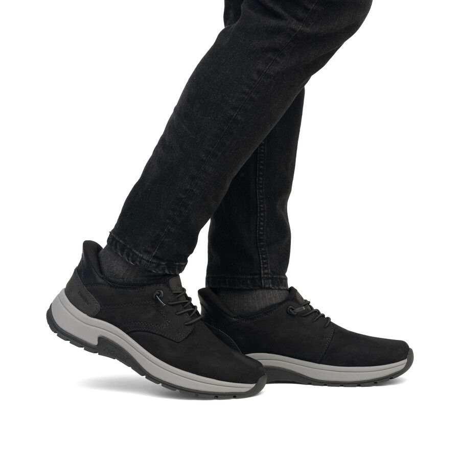 schwarze herrenschuhe mit gummizug rieker 11050-00