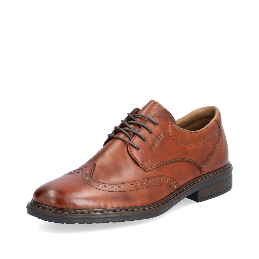 braune elastische herrenschuhe rieker 17620-24