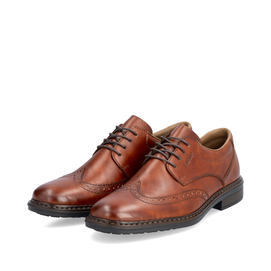 braune elastische herrenschuhe rieker 17620-24