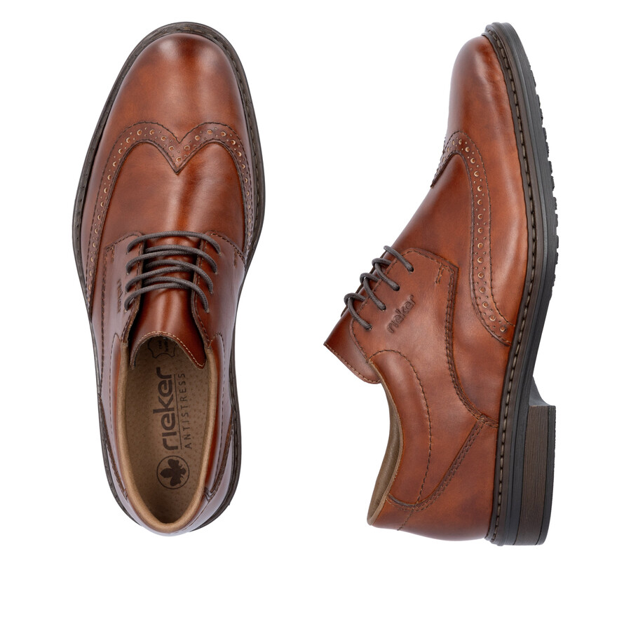 braune elastische herrenschuhe rieker 17620-24