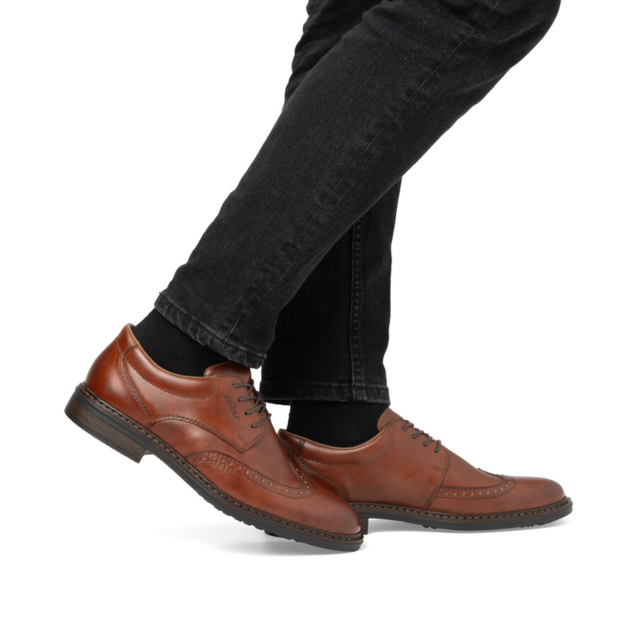 braune elastische herrenschuhe rieker 17620-24