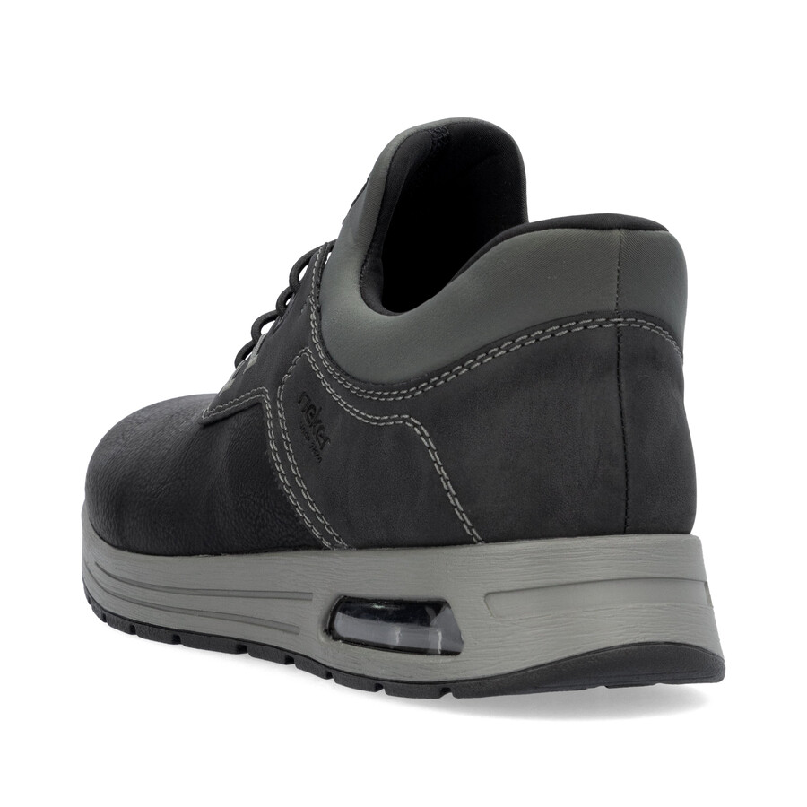 schwarze herrenschuhe mit gummizug rieker b1051-00