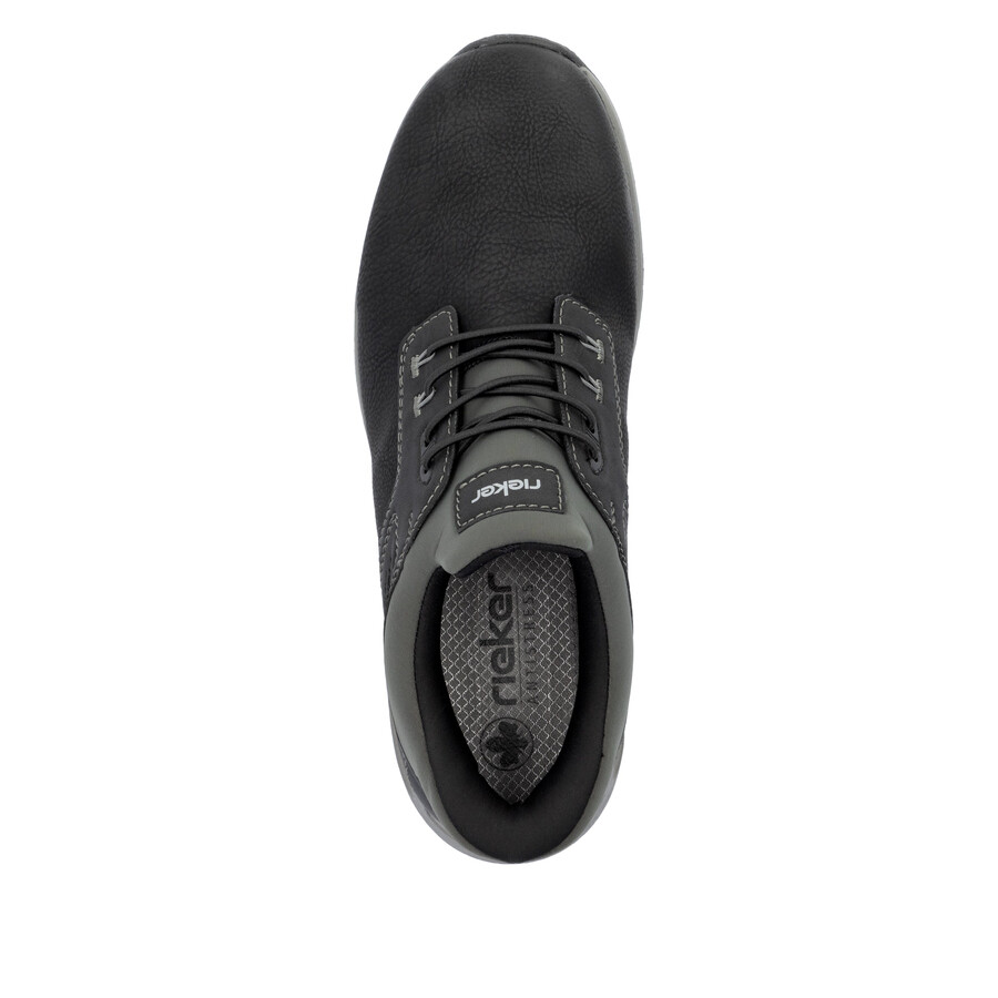 schwarze herrenschuhe mit gummizug rieker b1051-00