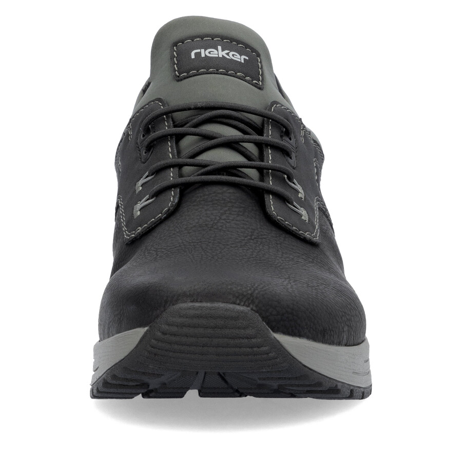 schwarze herrenschuhe mit gummizug rieker b1051-00