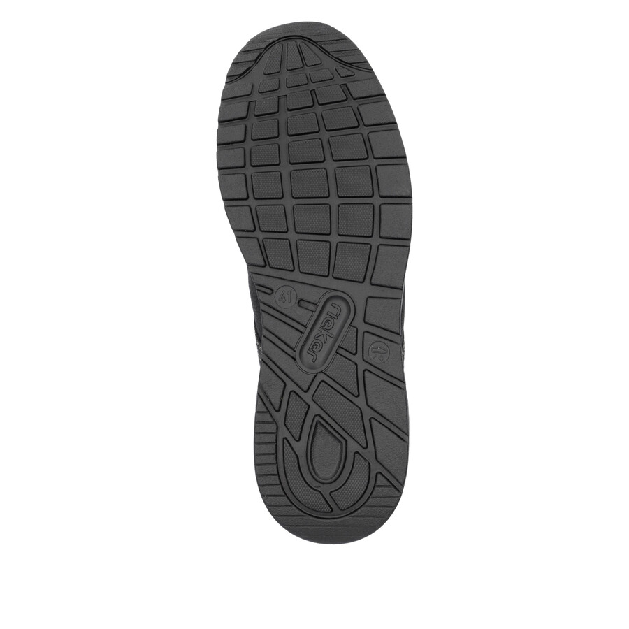 schwarze herrenschuhe mit gummizug rieker b1051-00