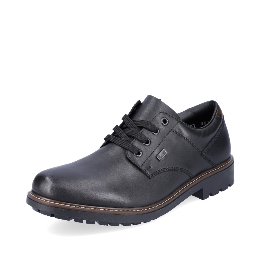 schwarze herrenschuhe mit gummizug rieker f4611-00