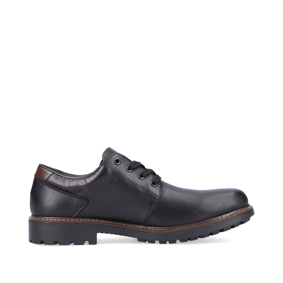 schwarze herrenschuhe mit gummizug rieker f4611-00