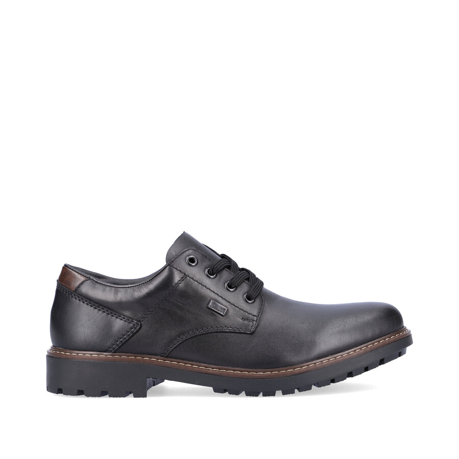 schwarze herrenschuhe mit gummizug rieker f4611-00