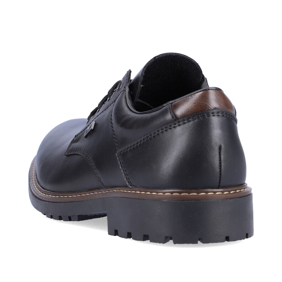 schwarze herrenschuhe mit gummizug rieker f4611-00