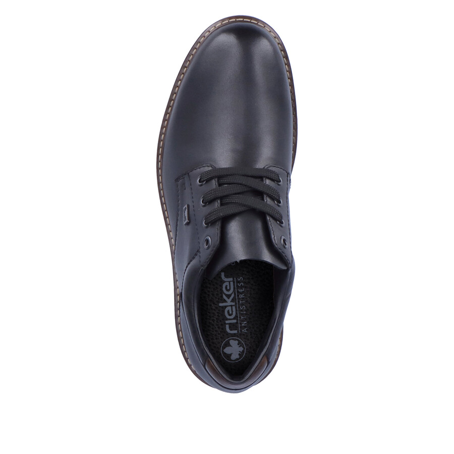 schwarze herrenschuhe mit gummizug rieker f4611-00
