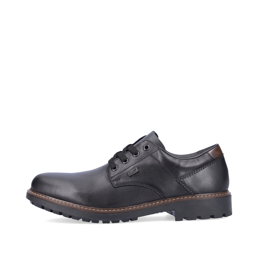 schwarze herrenschuhe mit gummizug rieker f4611-00