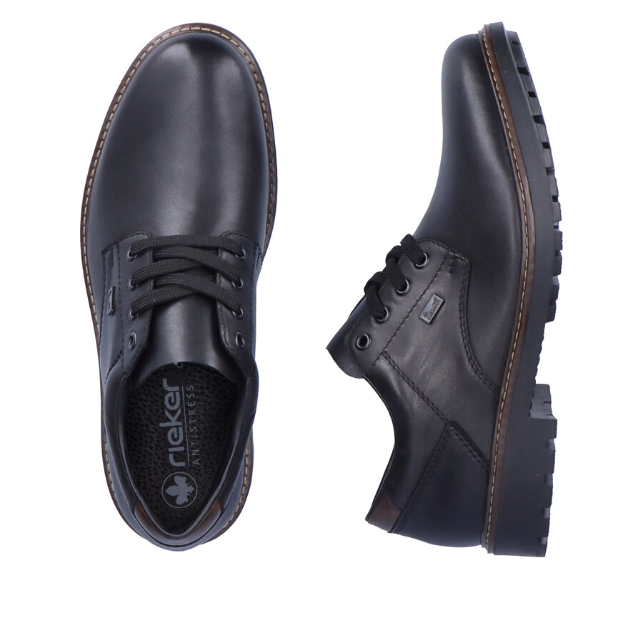 schwarze herrenschuhe mit gummizug rieker f4611-00