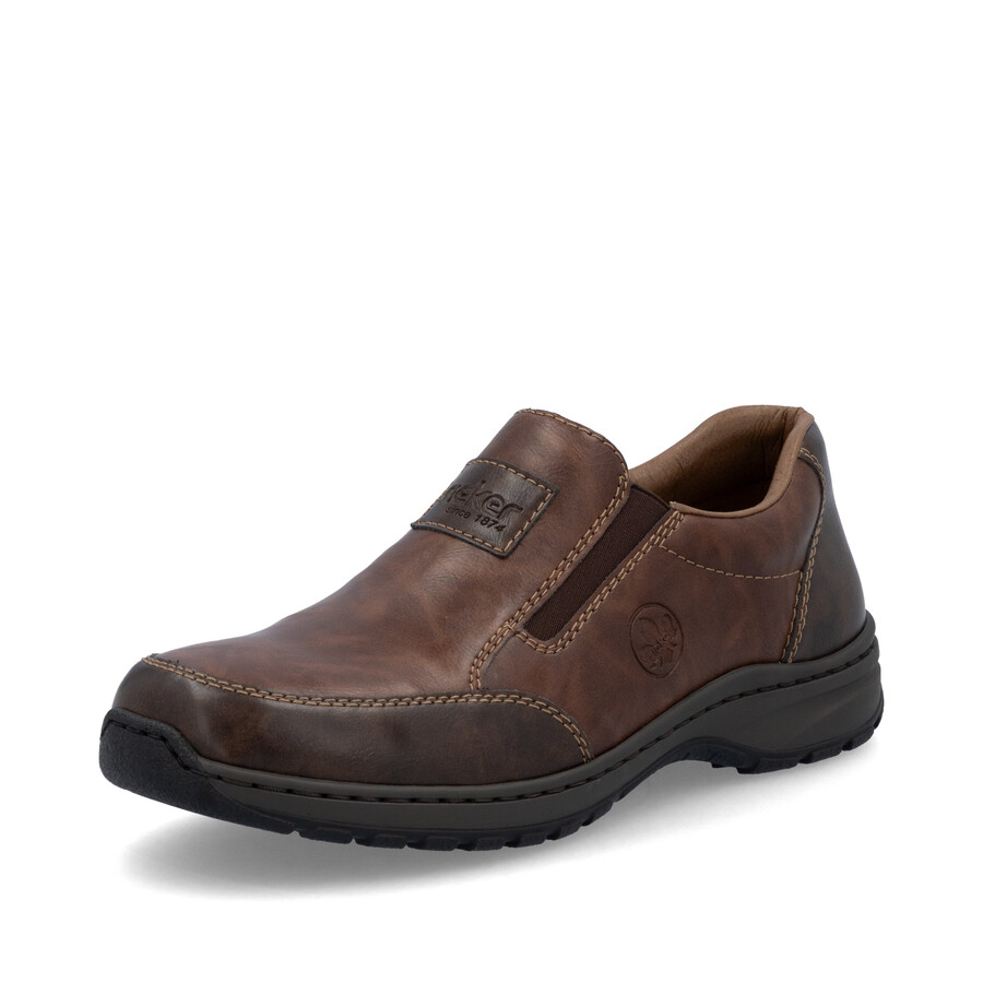 braune elastische herrenschuhe rieker 03354-26