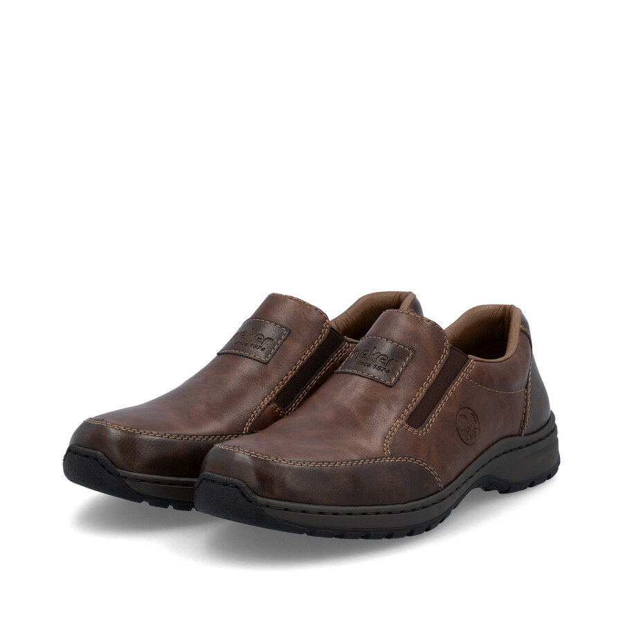 braune elastische herrenschuhe rieker 03354-26