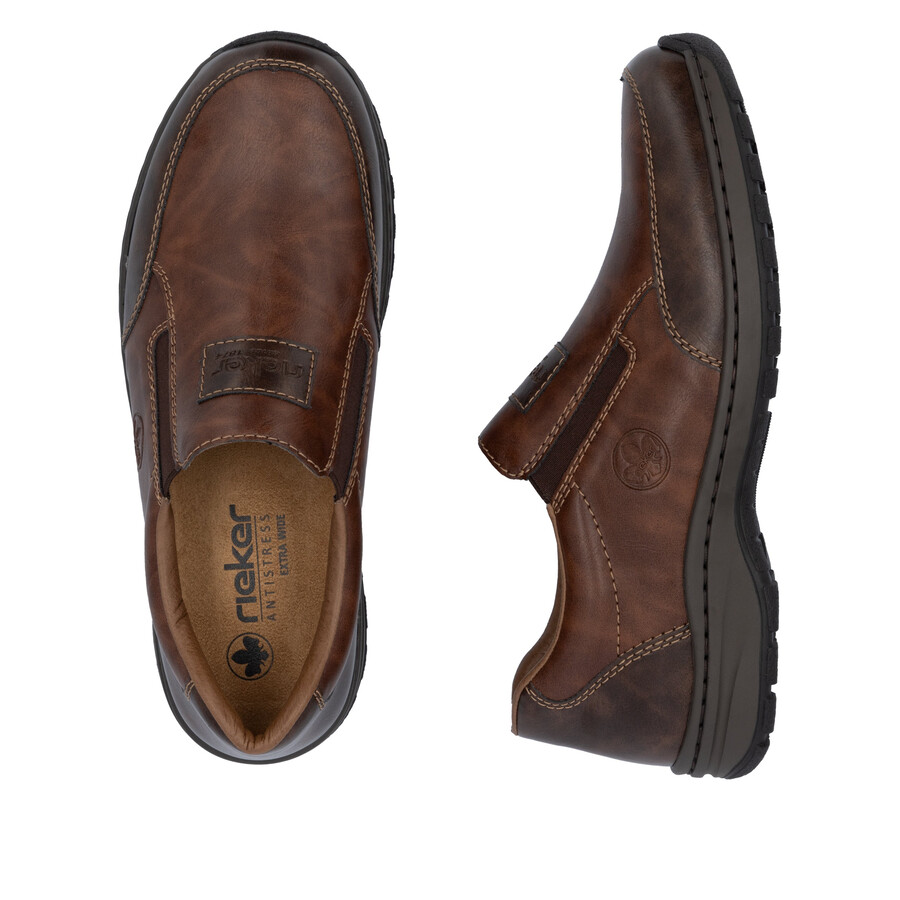 braune elastische herrenschuhe rieker 03354-26