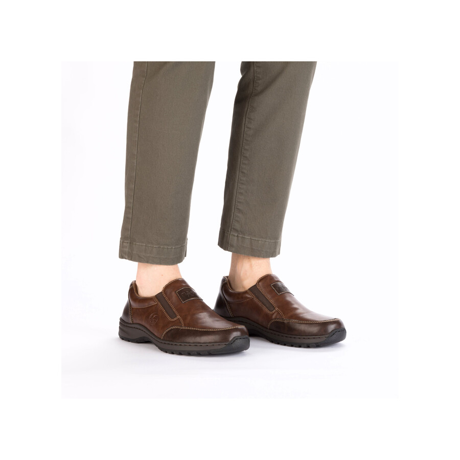 braune elastische herrenschuhe rieker 03354-26