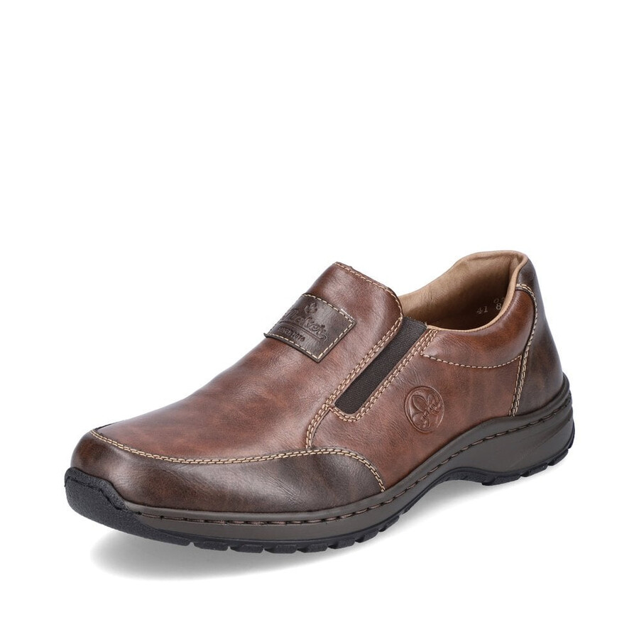braune elastische herrenschuhe rieker 03354-26