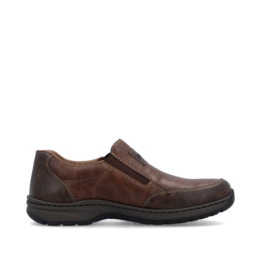 braune elastische herrenschuhe rieker 03354-26