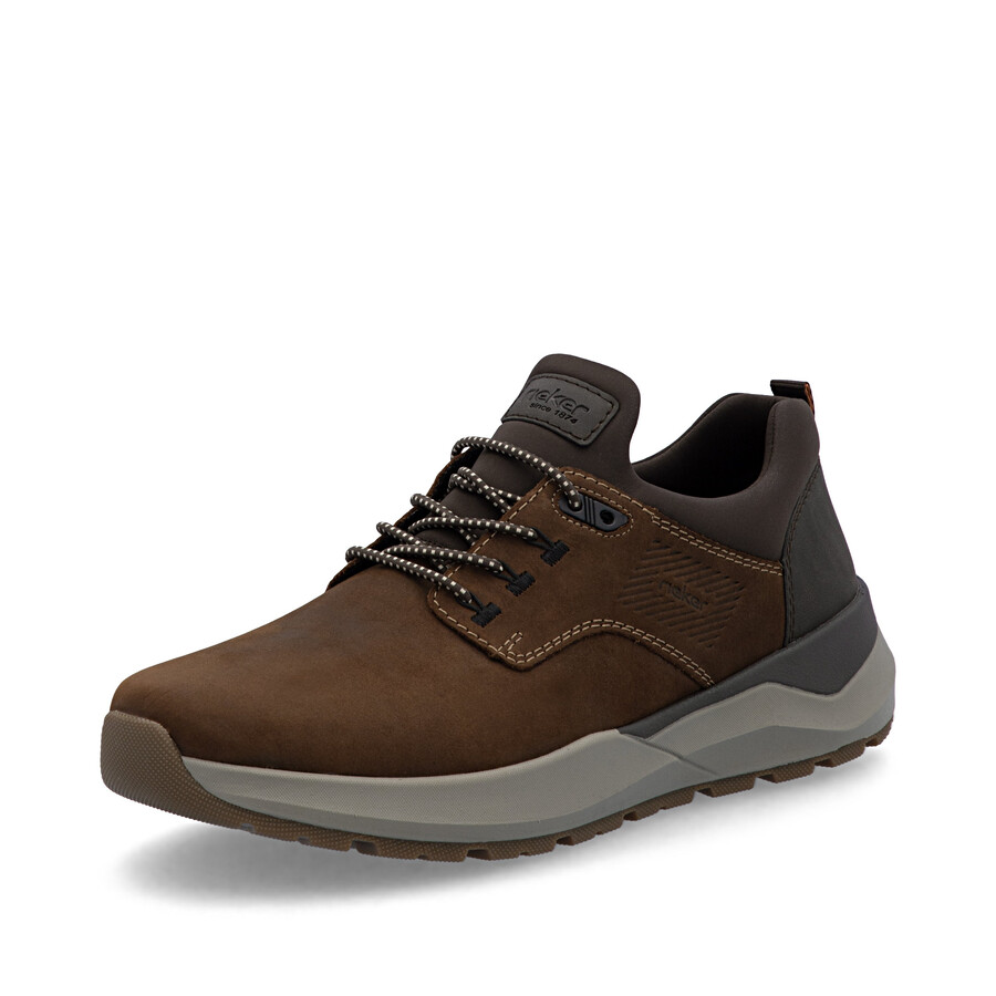 braune herrenschuhe mit gummizug rieker 06050-22