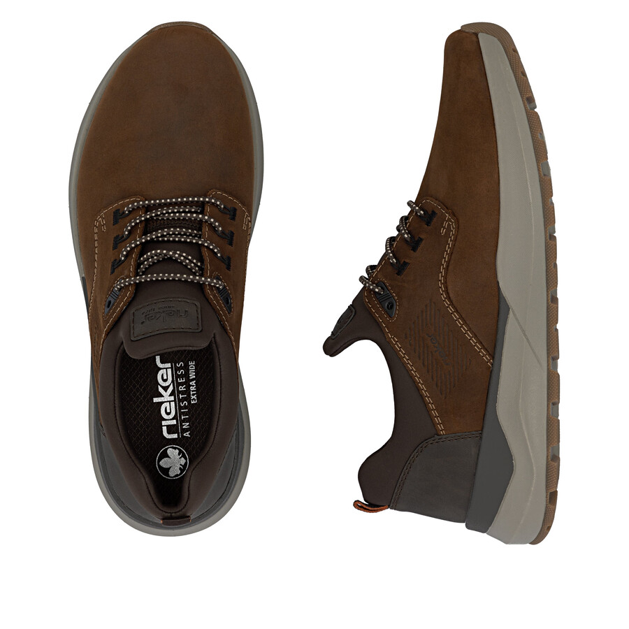 braune herrenschuhe mit gummizug rieker 06050-22