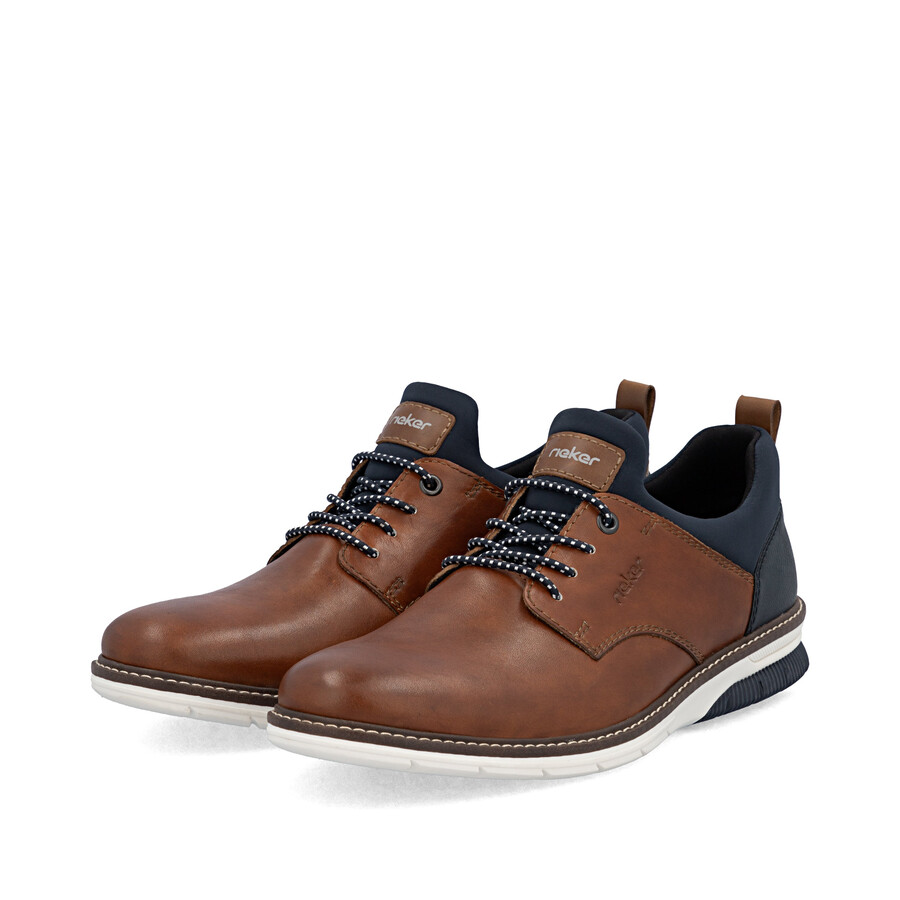 braune elastische herrenschuhe rieker 14454-22