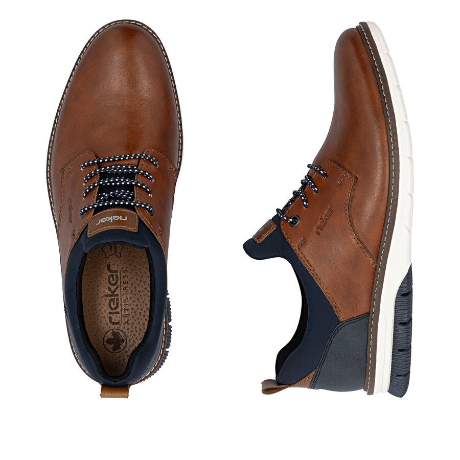 braune elastische herrenschuhe rieker 14454-22