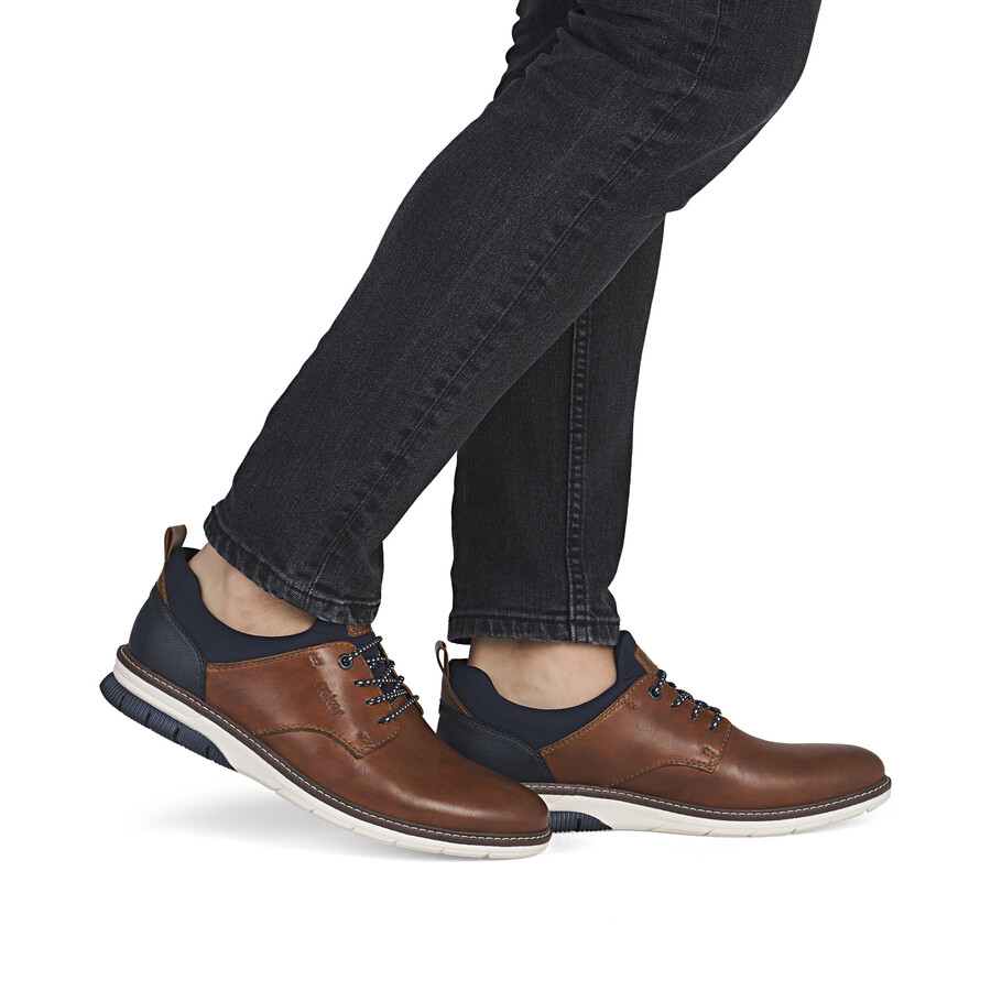 braune elastische herrenschuhe rieker 14454-22