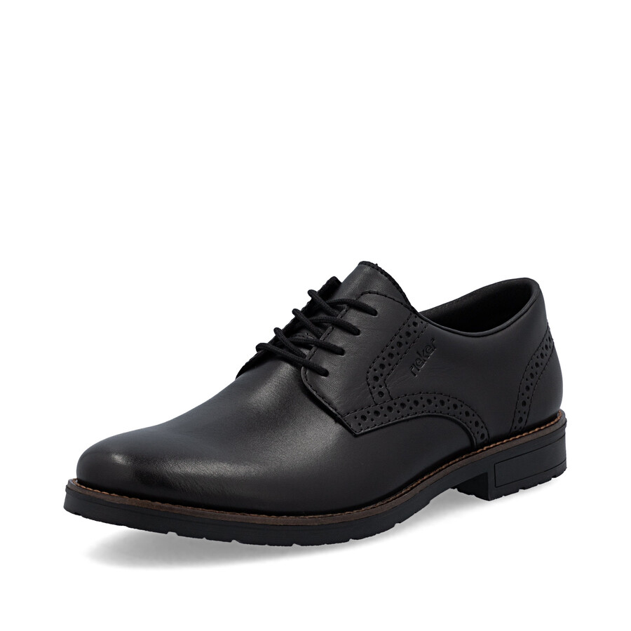 schwarze herrenschuhe mit gummizug rieker 14642-00