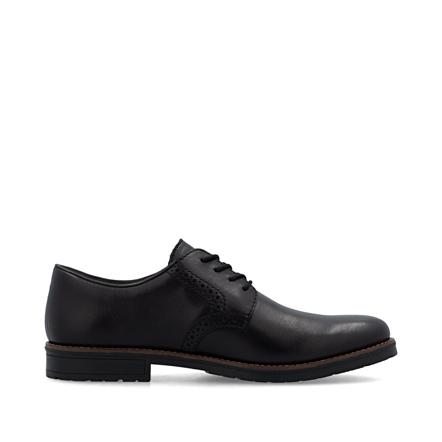 schwarze herrenschuhe mit gummizug rieker 14642-00
