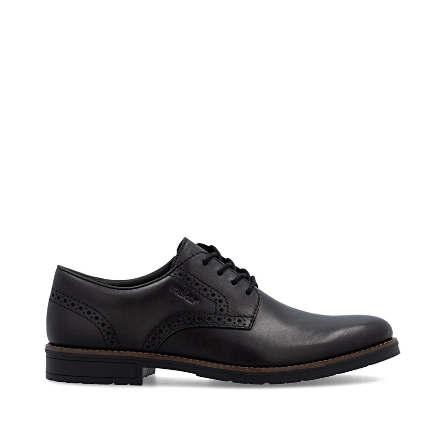 schwarze herrenschuhe mit gummizug rieker 14642-00