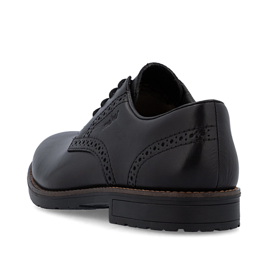 schwarze herrenschuhe mit gummizug rieker 14642-00