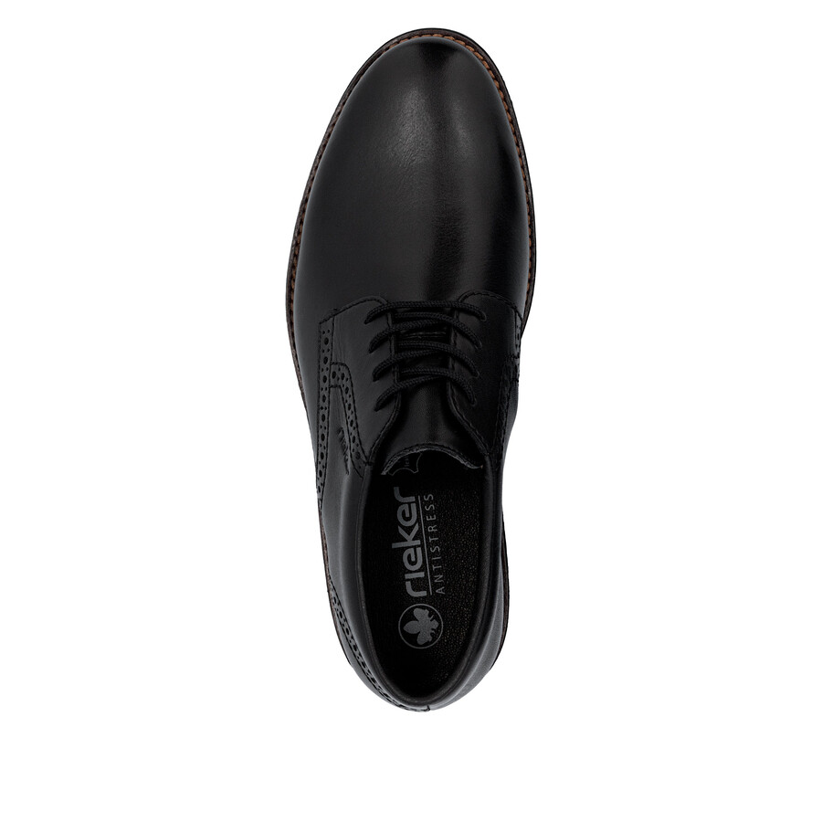 schwarze herrenschuhe mit gummizug rieker 14642-00