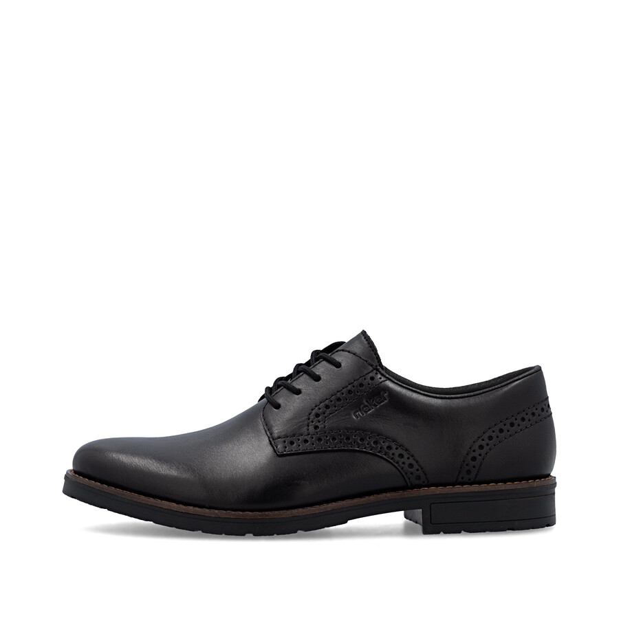 schwarze herrenschuhe mit gummizug rieker 14642-00