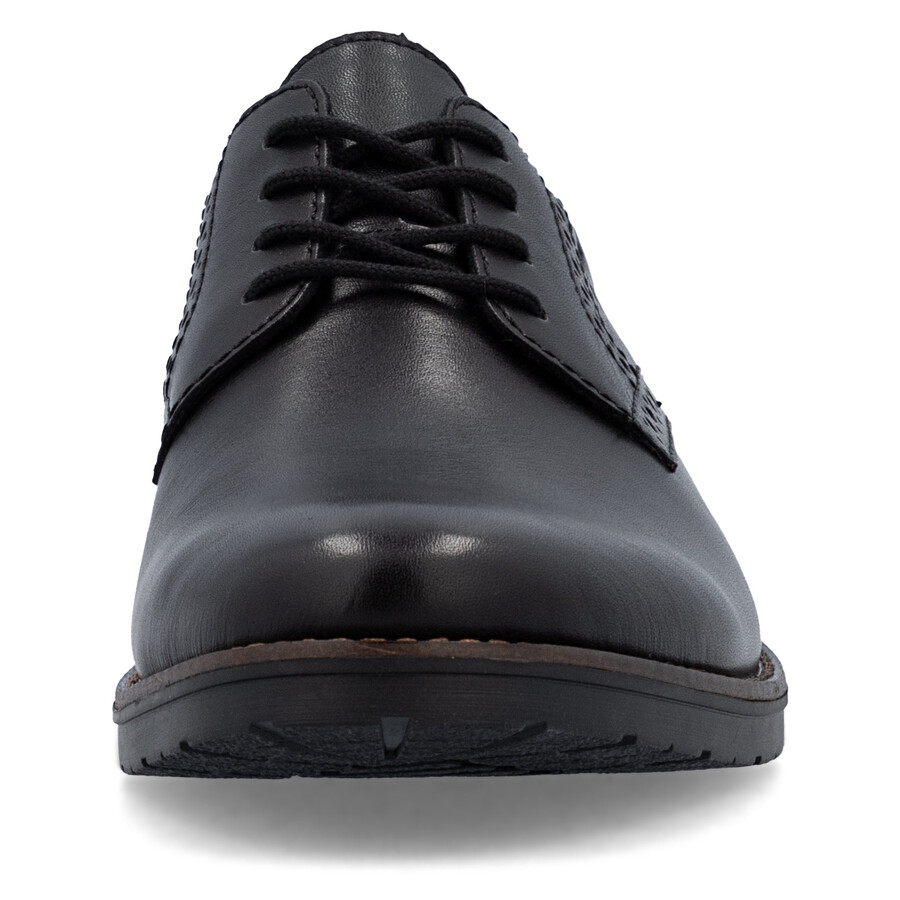 schwarze herrenschuhe mit gummizug rieker 14642-00