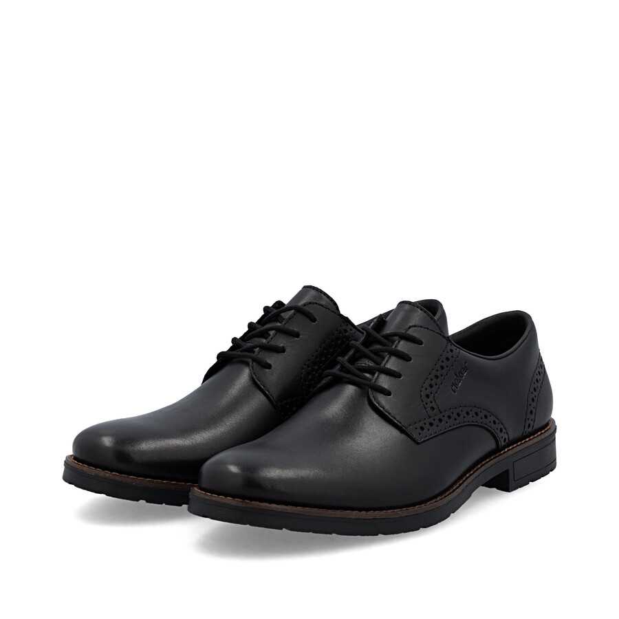 schwarze herrenschuhe mit gummizug rieker 14642-00