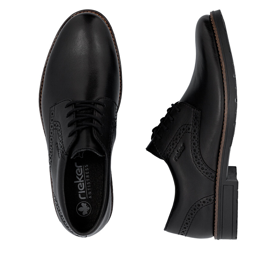 schwarze herrenschuhe mit gummizug rieker 14642-00