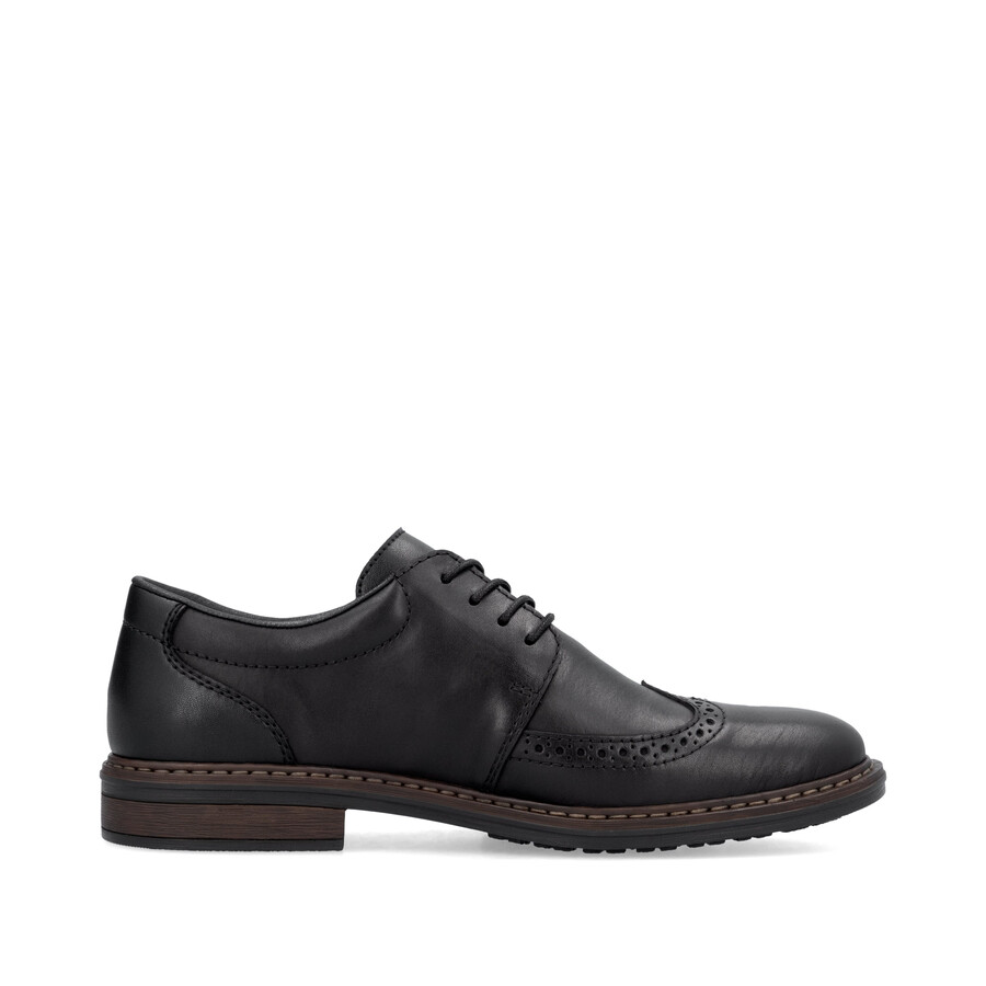 schwarze herrenschuhe mit gummizug rieker 17620-00